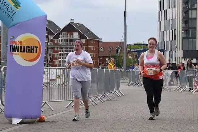Ruth running in the Ipswich Twilight 5k race.